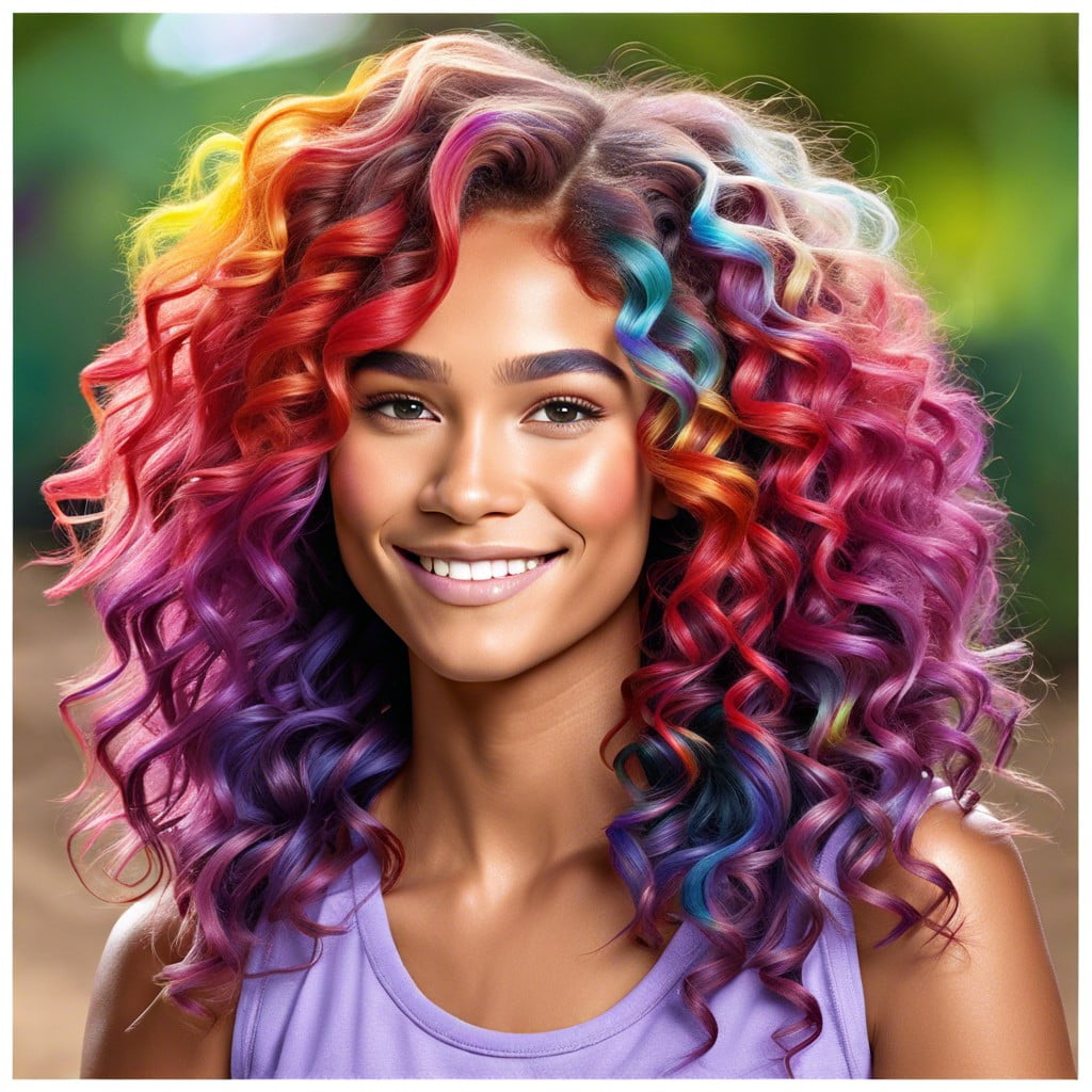 chalk rainbow hair highlights
