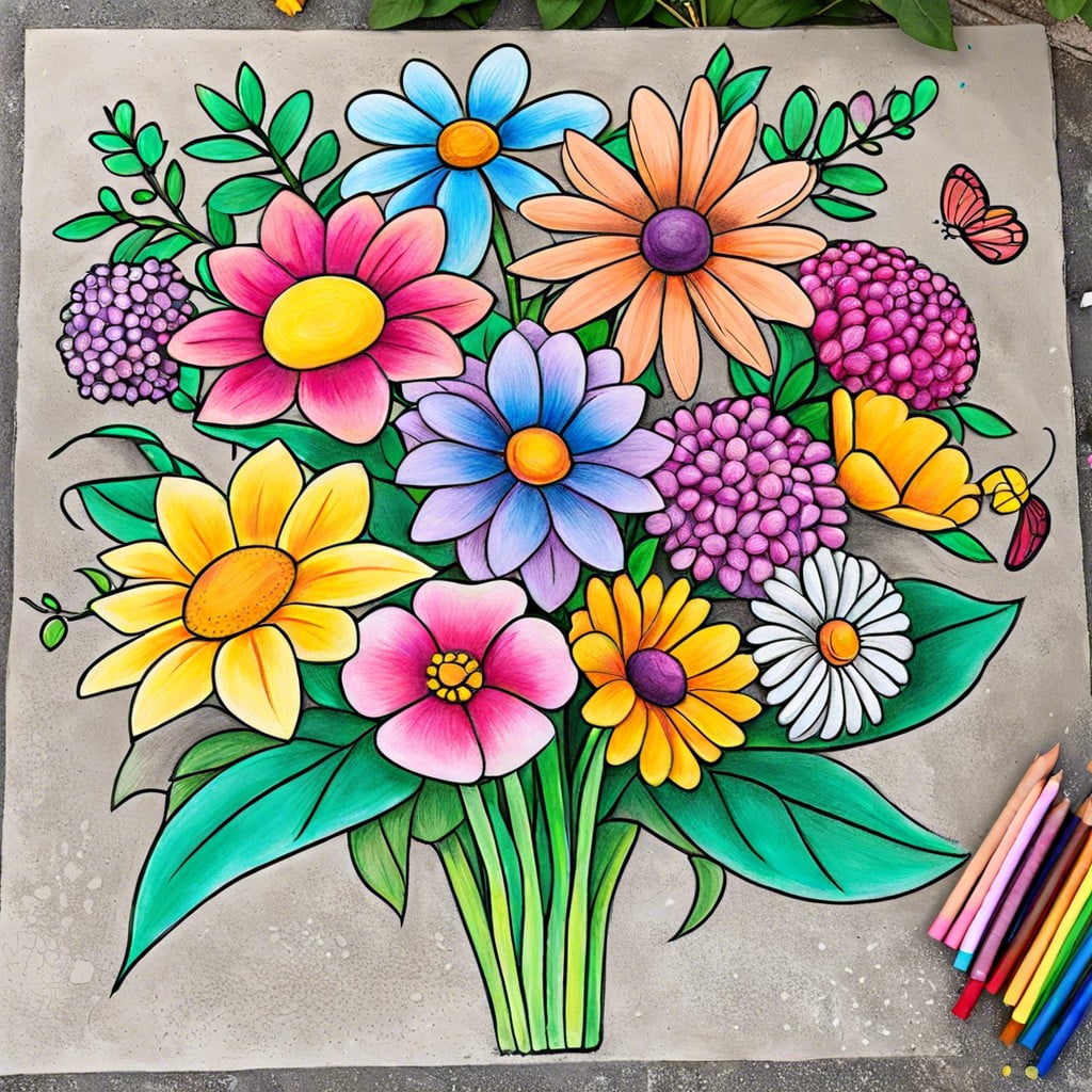 chalk rendered bouquet tutorials