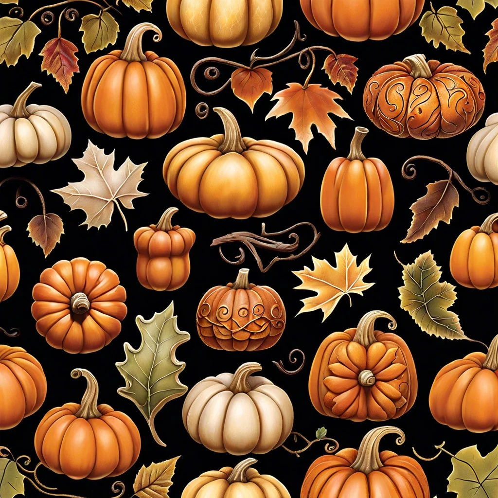 chalk stenciled autumn harvest designs
