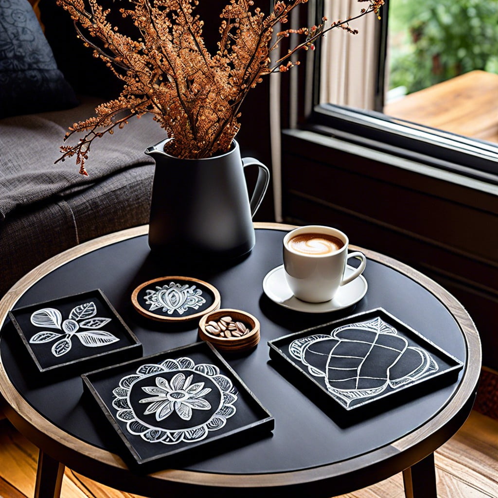 chalkboard coaster set