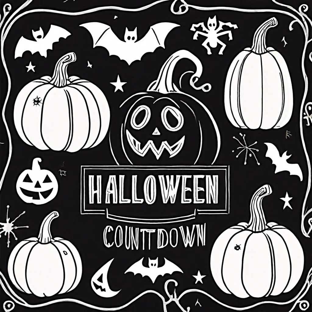 chalkboard countdown to halloween pumpkin