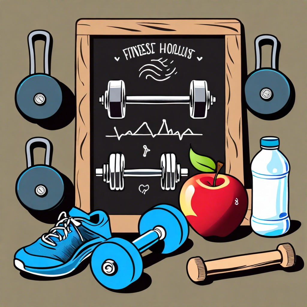 chalkboard fitness challenges workouts or diet plans drawn for following