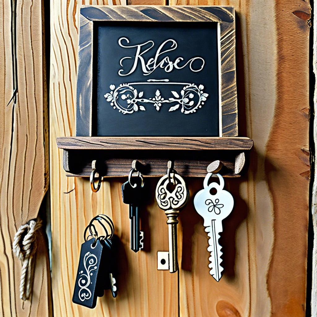 chalkboard key holder labels