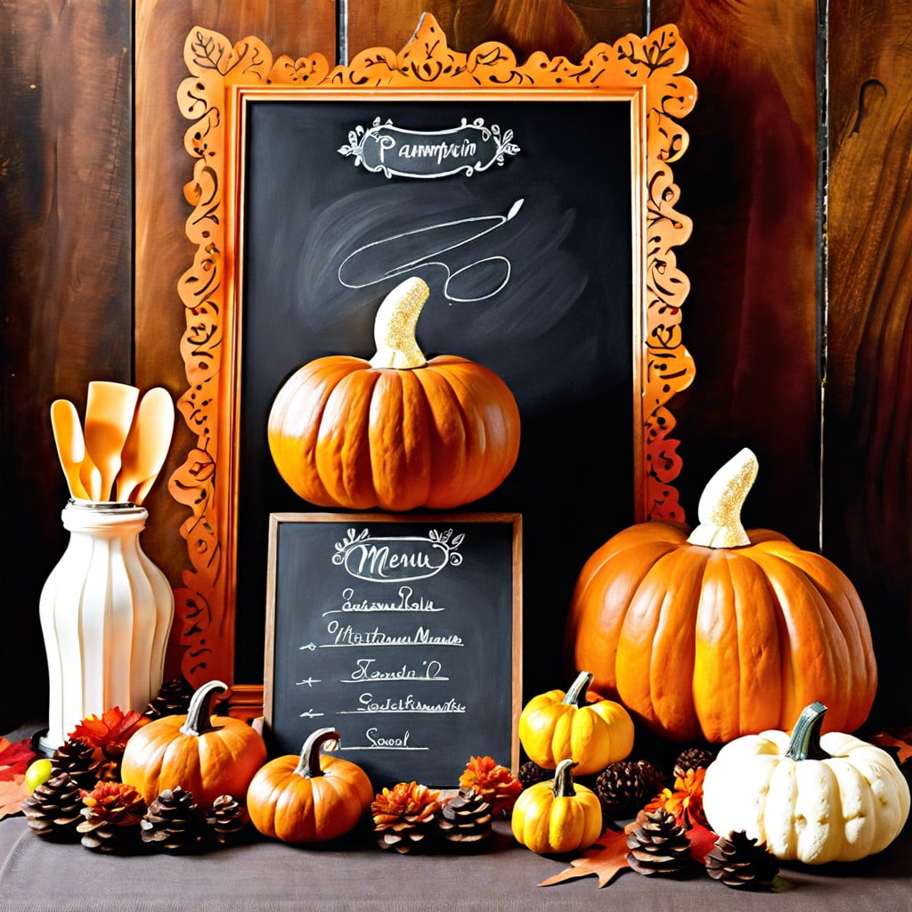 chalkboard menu pumpkin for autumn parties