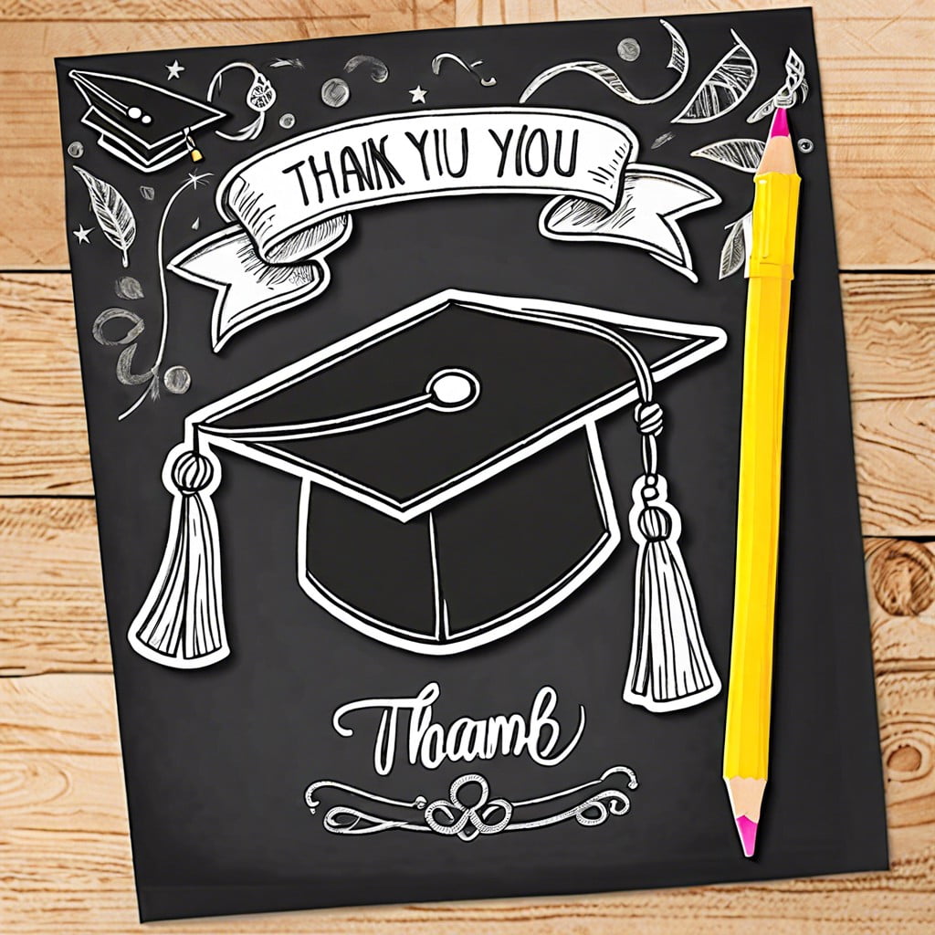 chalkboard style thank you note cap
