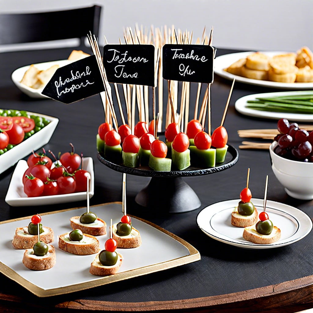 chalkboard toothpick flags