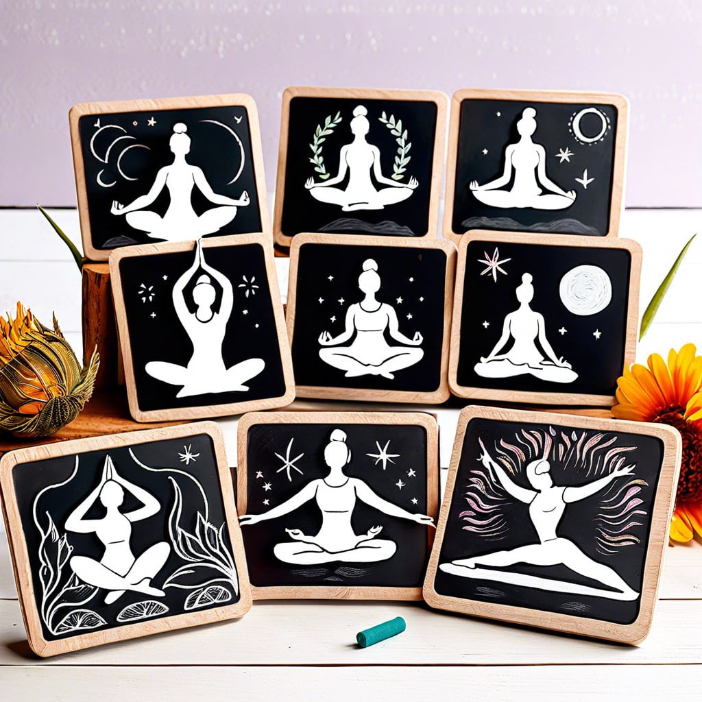 chalkboard yoga pose cards