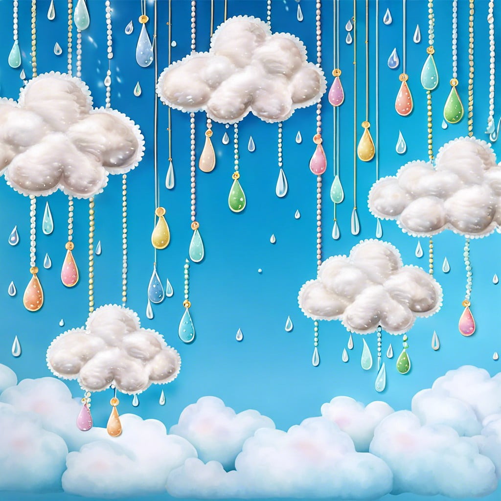 clouds and raindrops backdrop
