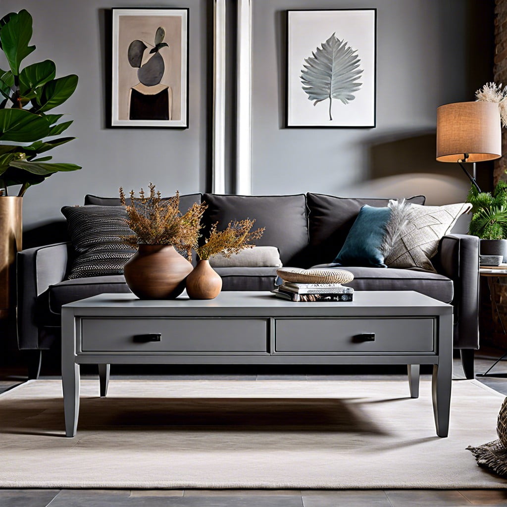 contemporary grey chalk paint coffee table update