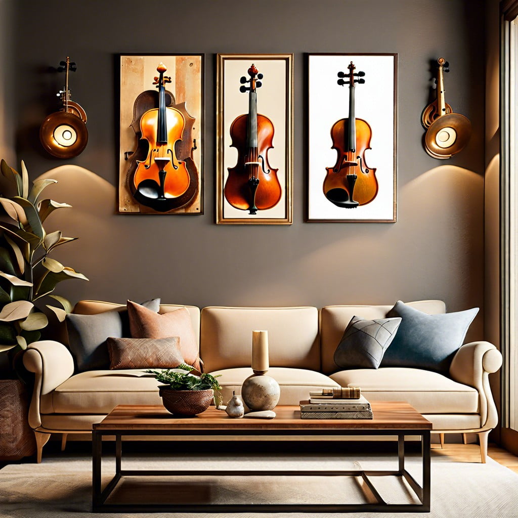 convert old instruments into wall hangings
