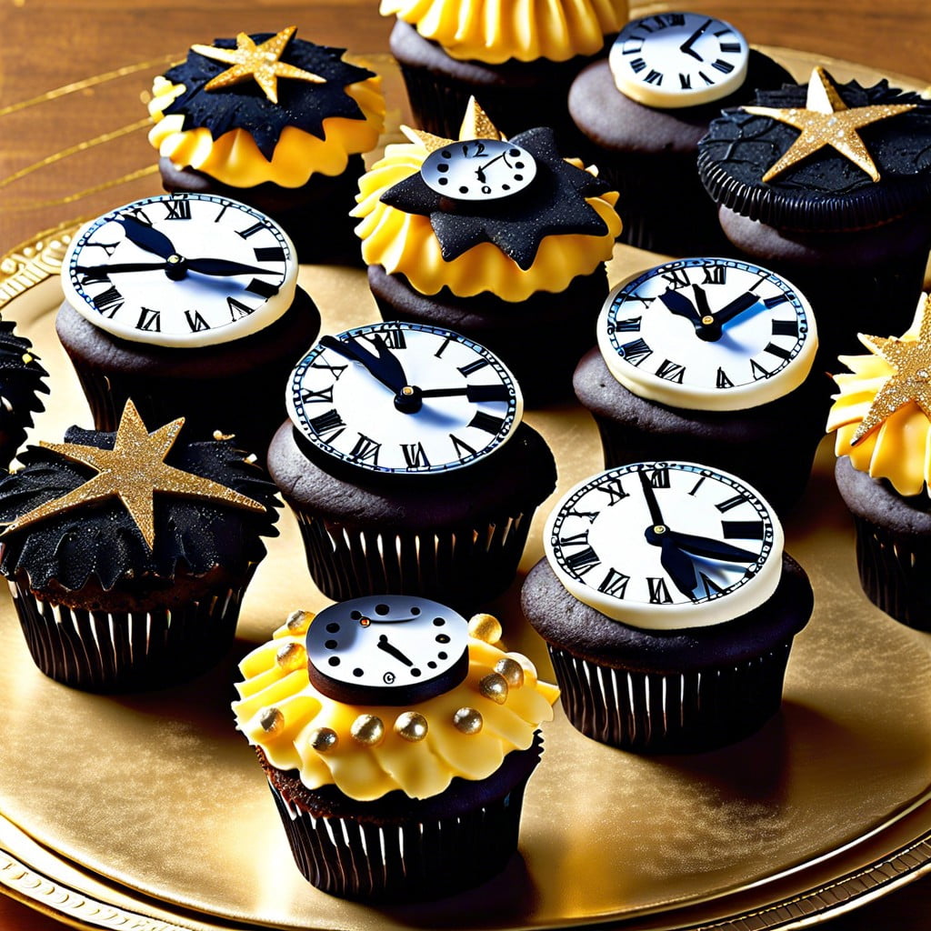 countdown cupcakes with clock faces