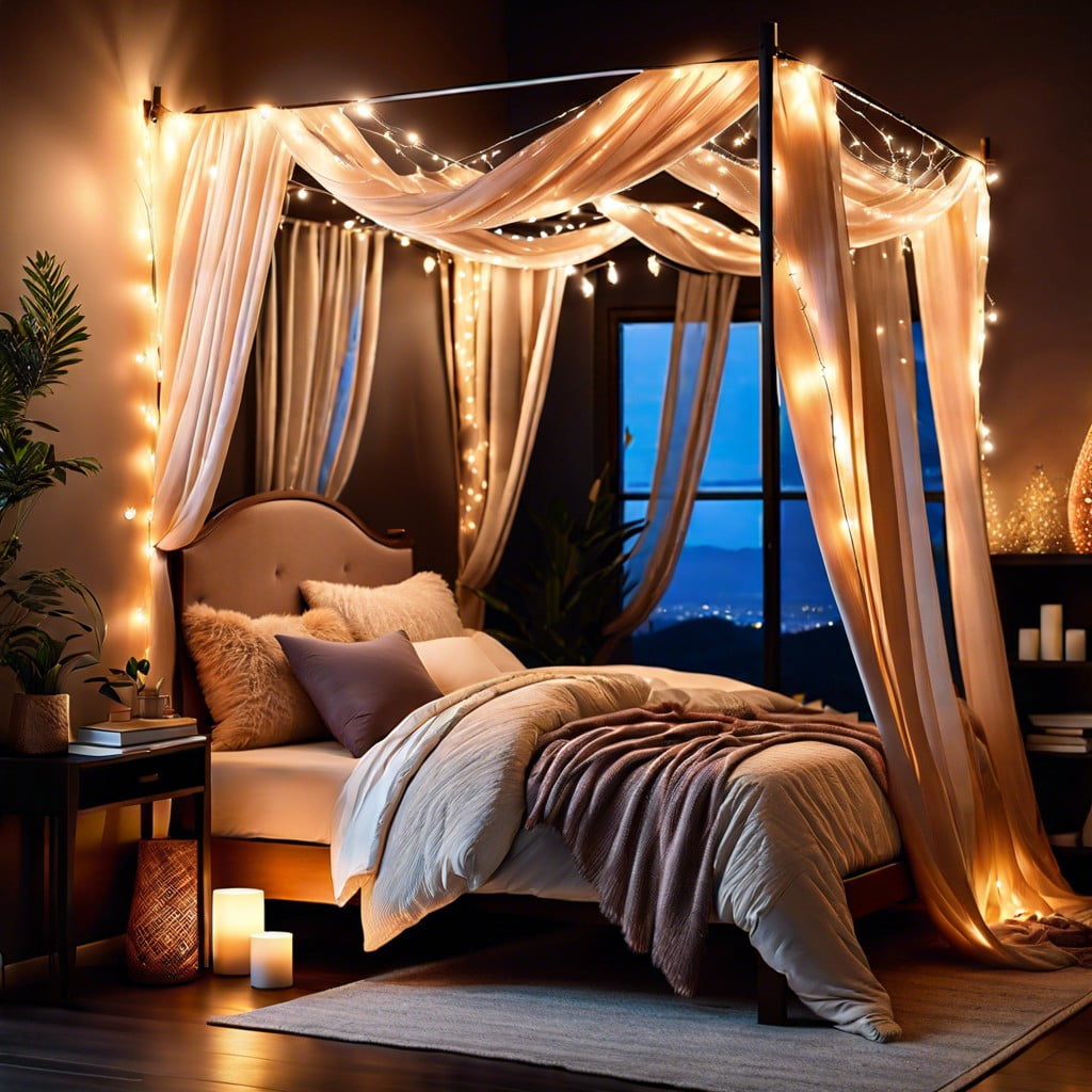 craft a canopy with string lights