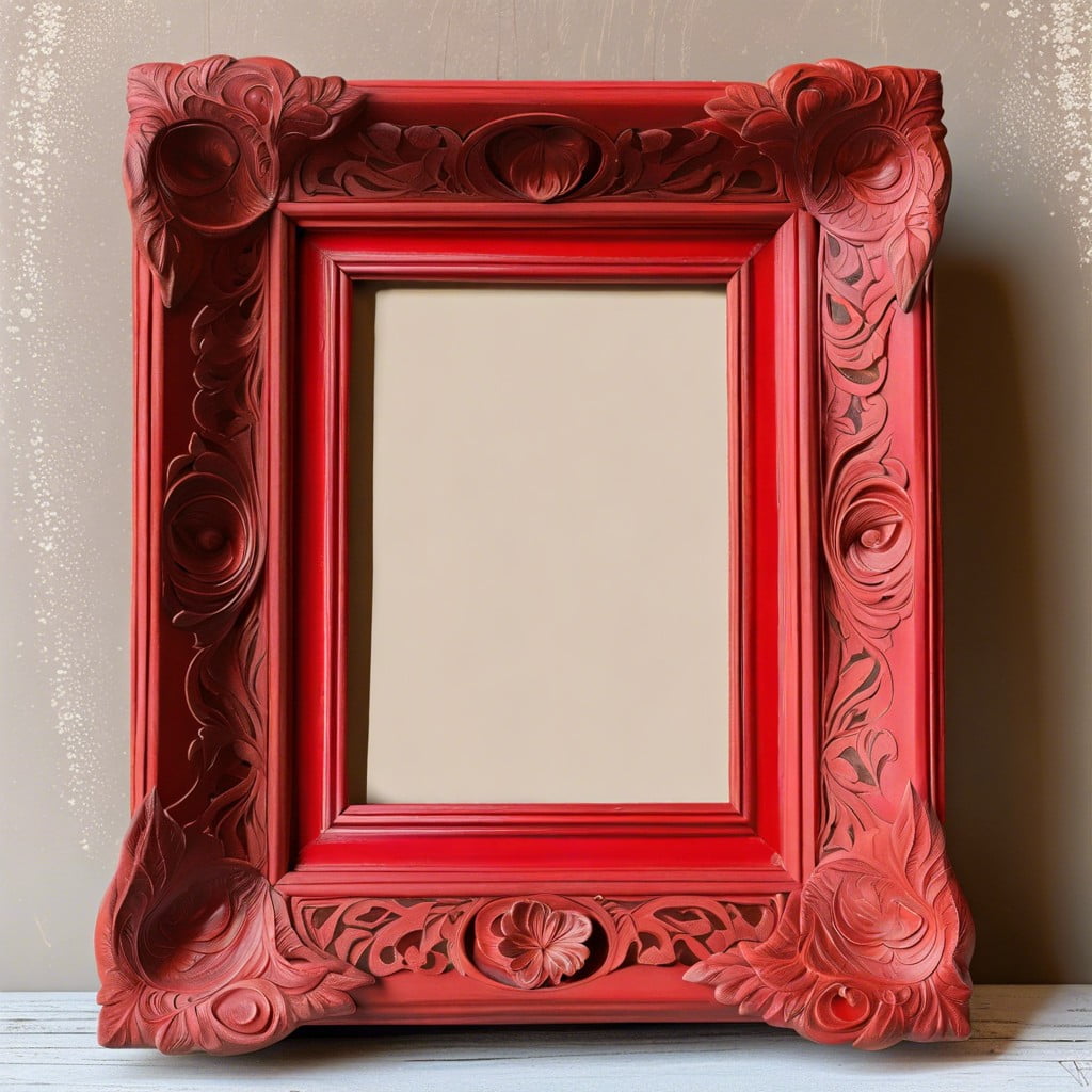 create a vintage red chalk painted frame for your artwork