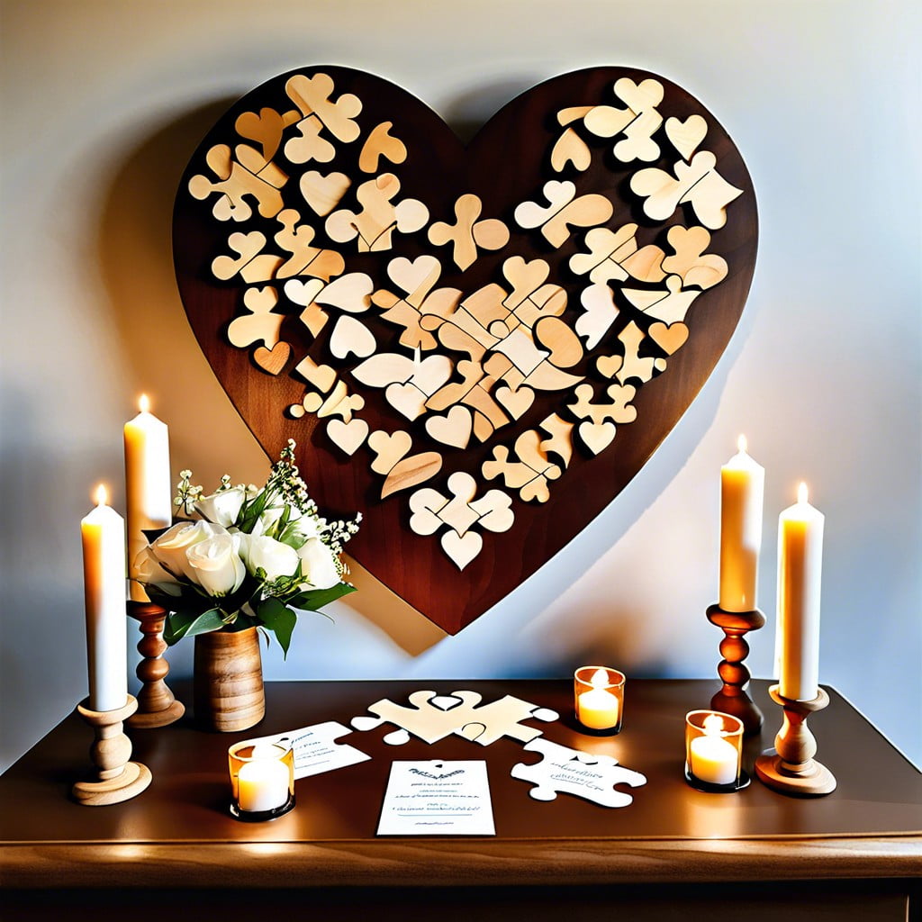 customized puzzle pieces guestbook