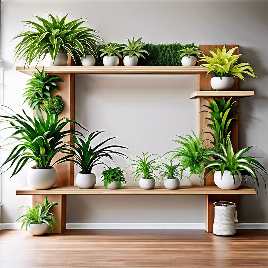 design a green wall with air purifying plants