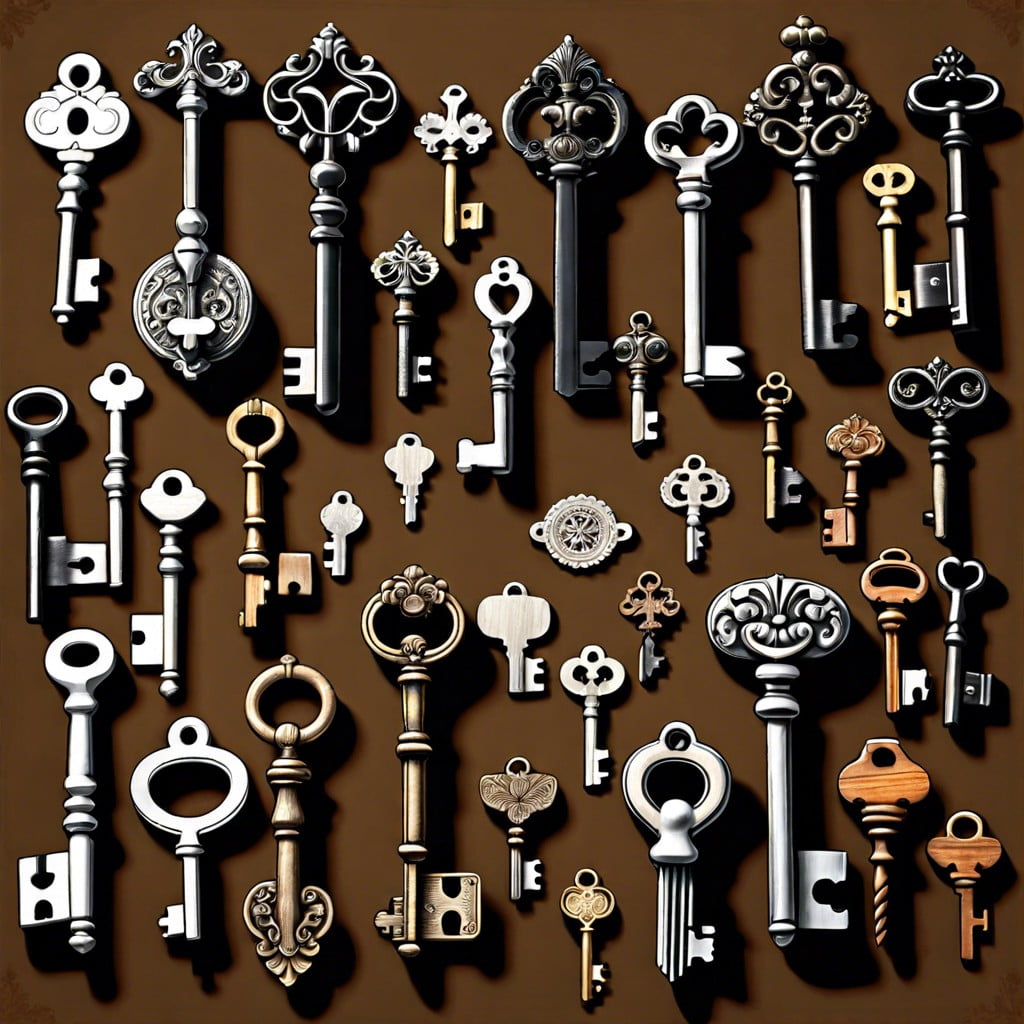 display a collection of antique keys