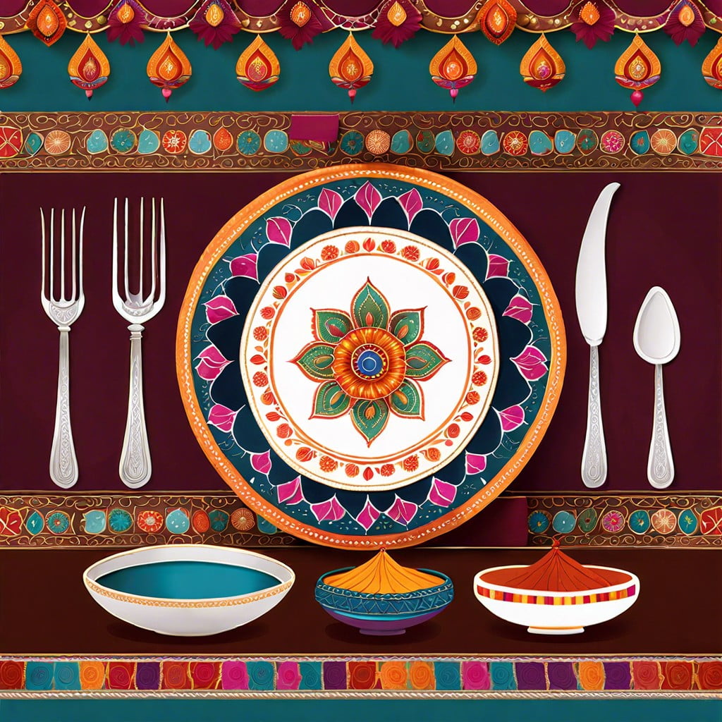 diwali motif embroidered table linens