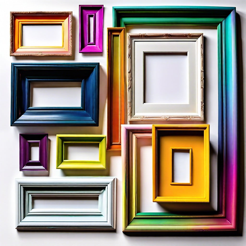 diy rainbow chalk painted frames