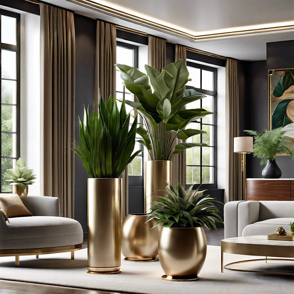 elevate plants on sculptural pedestals