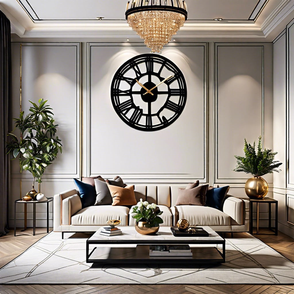 embrace oversized wall clocks or mirrors