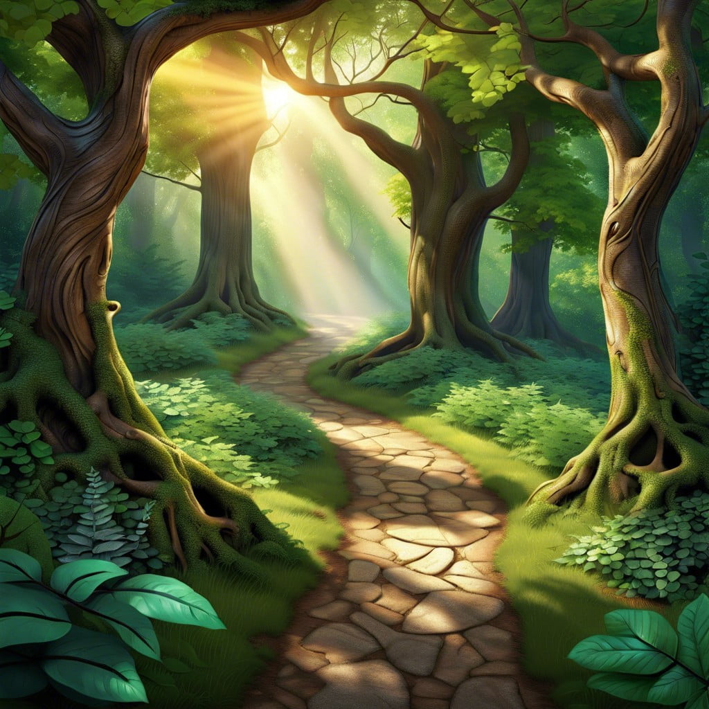 enchanted forest pathway drawing