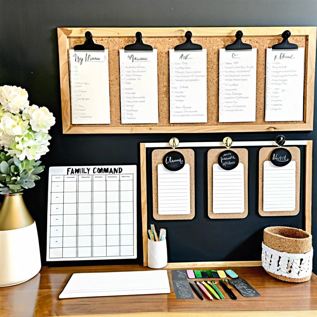 family command center chalk for menu planning cork for appointments