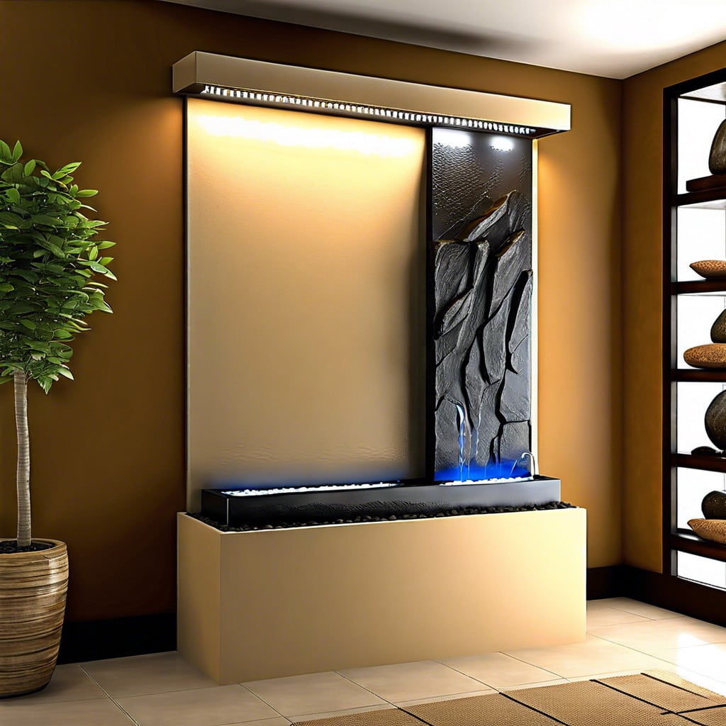 feature an indoor water fountain wall