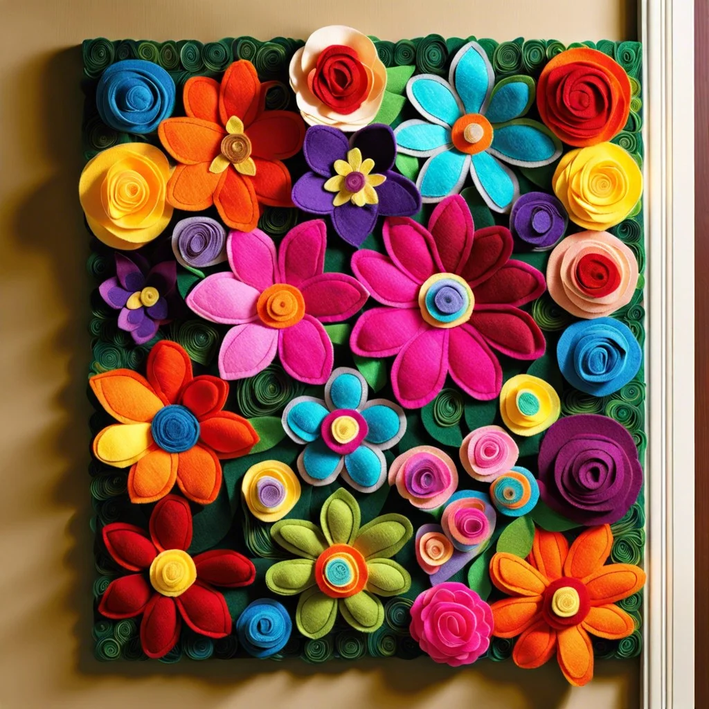 felt flower mosaic