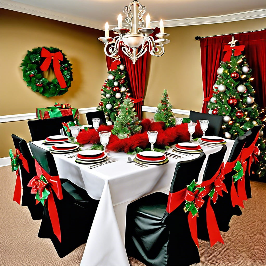 festive chair sashes with jingle bells
