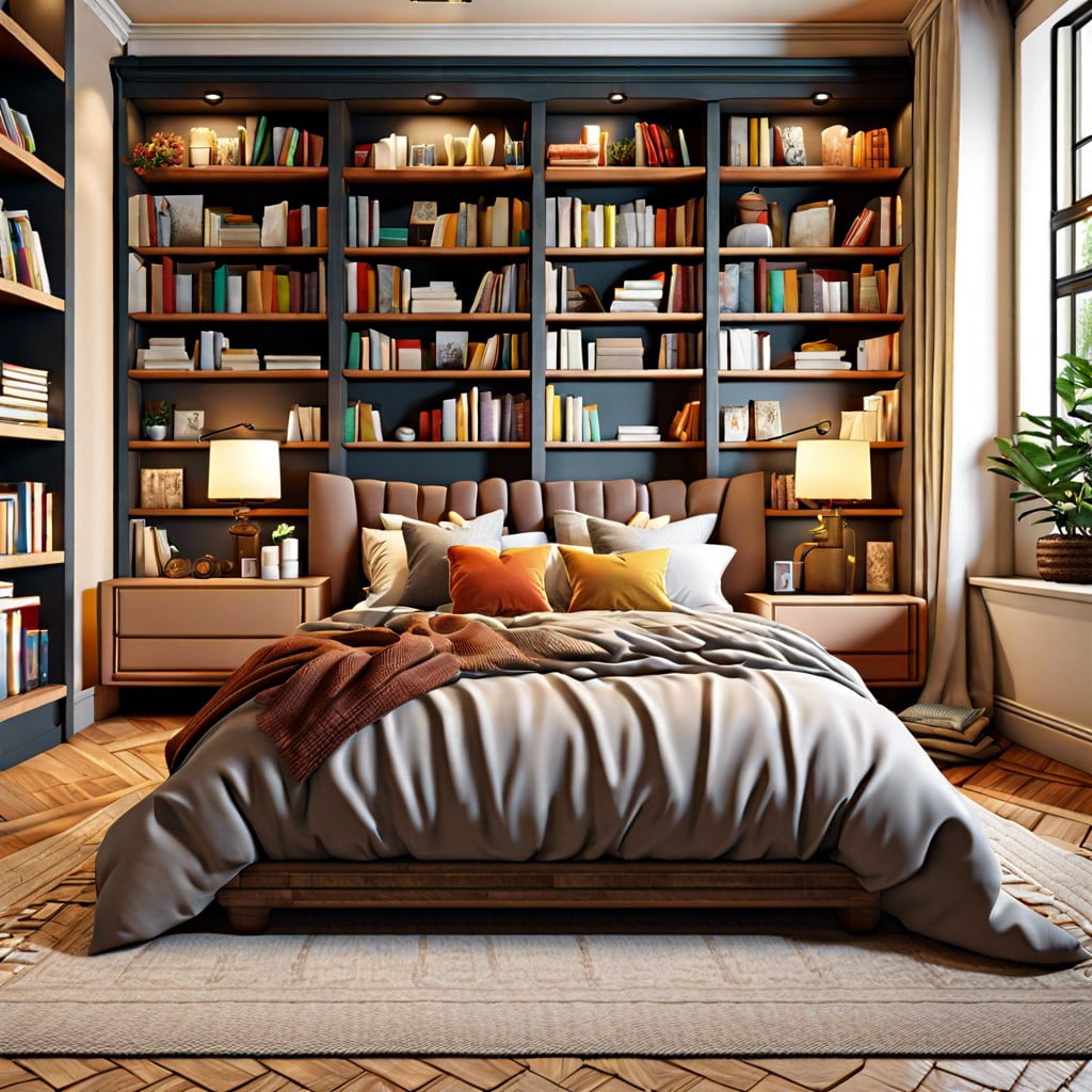 flank your bed with bookshelves