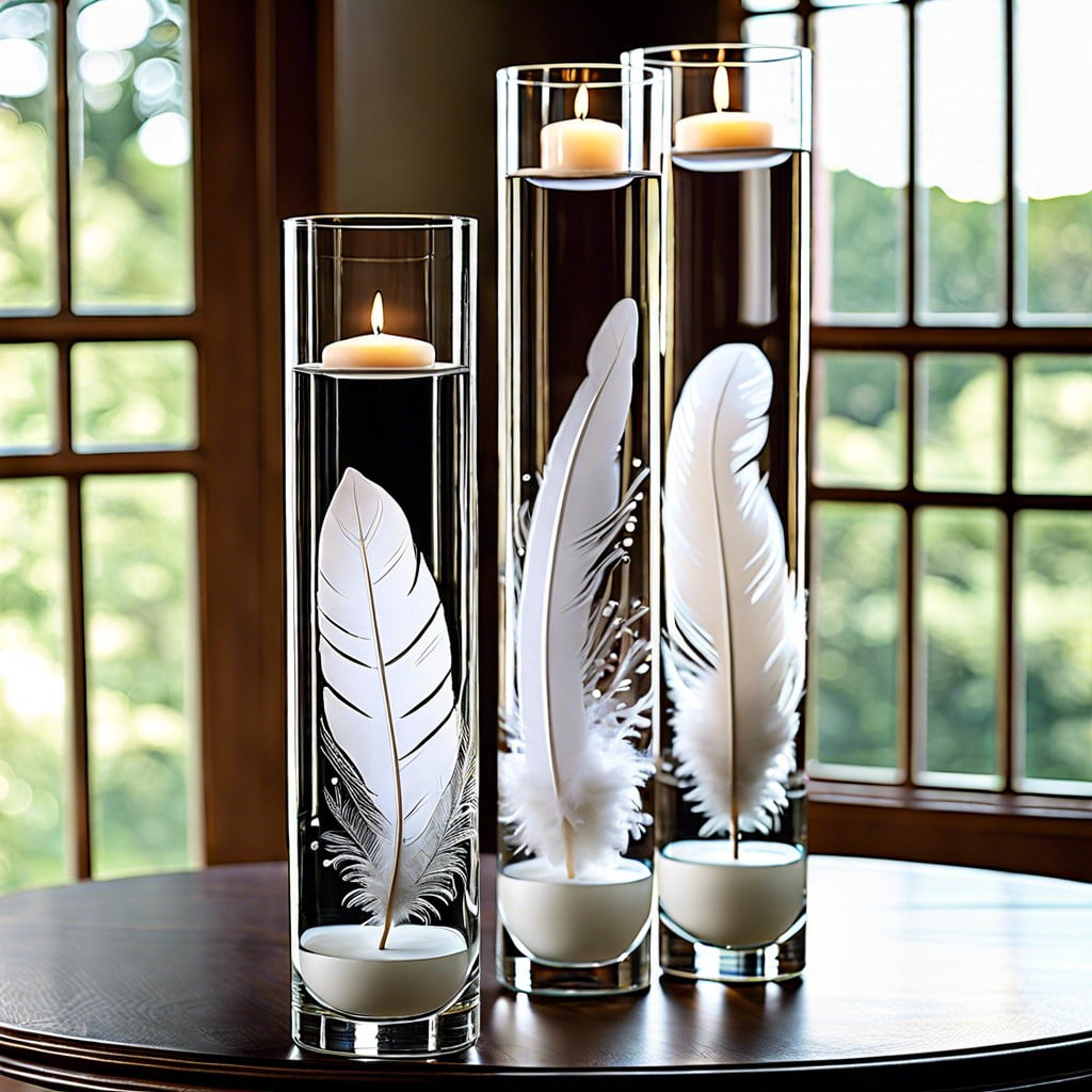 floating feathers eye catching feathers in tall vases