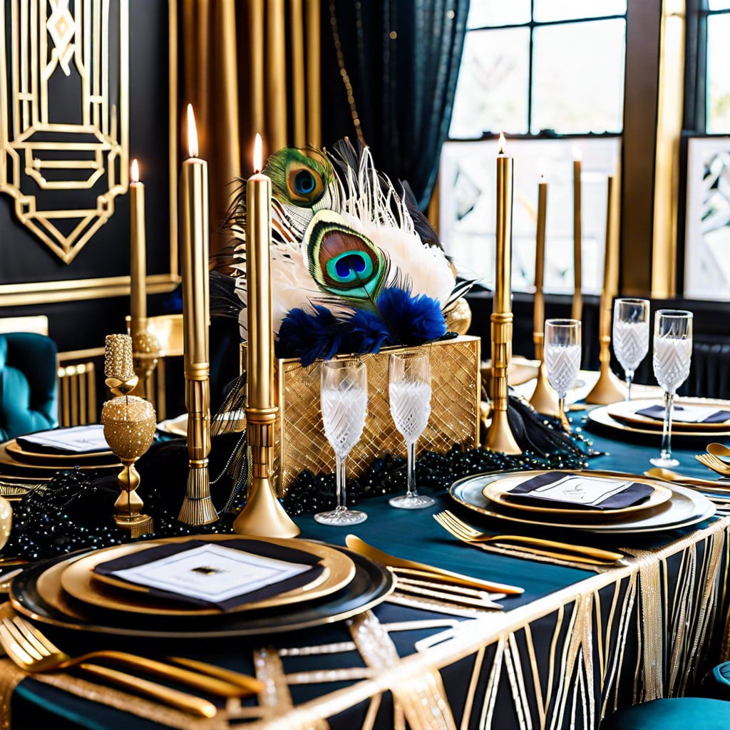 gatsby glam with art deco accents