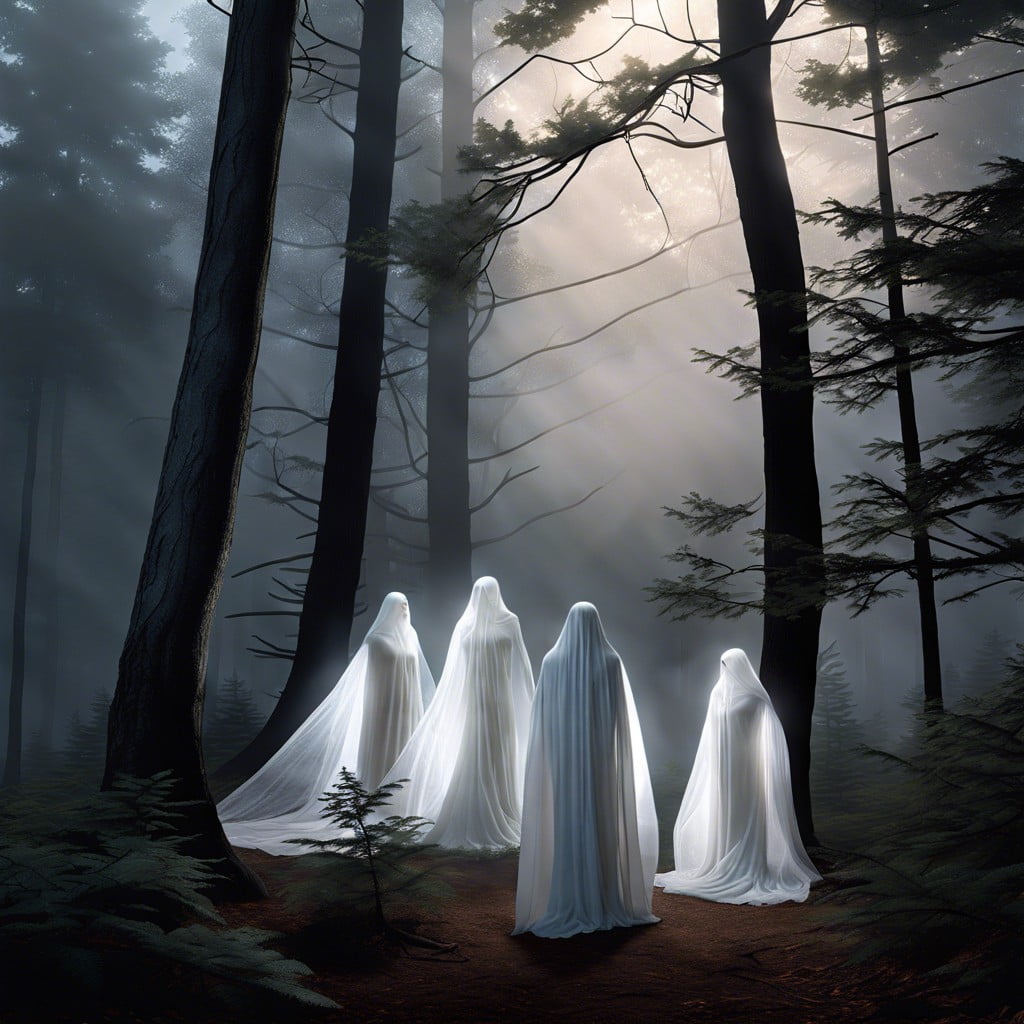 ghostly draped trees