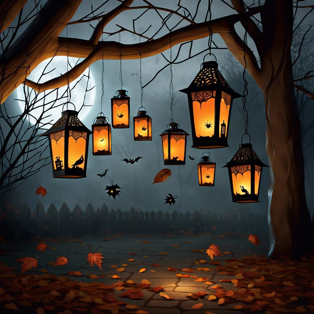 ghostly hanging lanterns