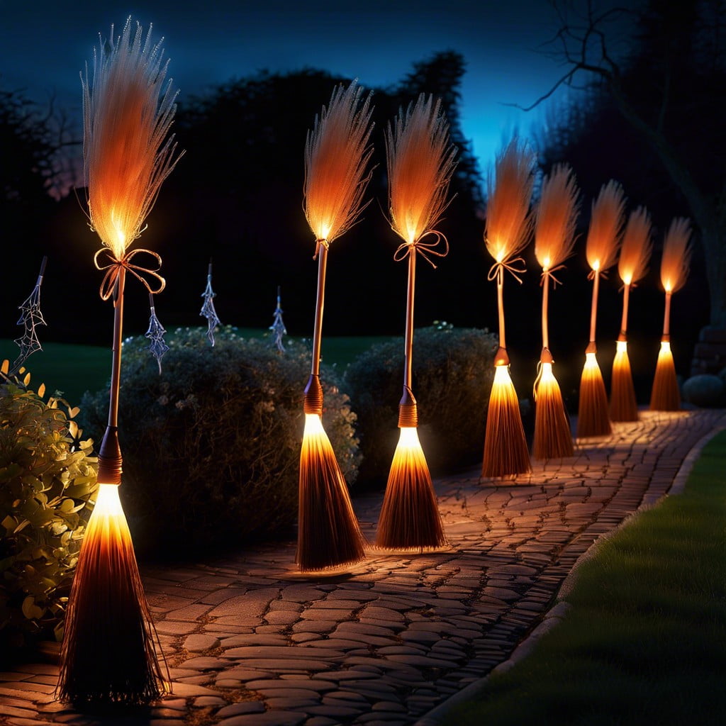 glowing witchs brooms