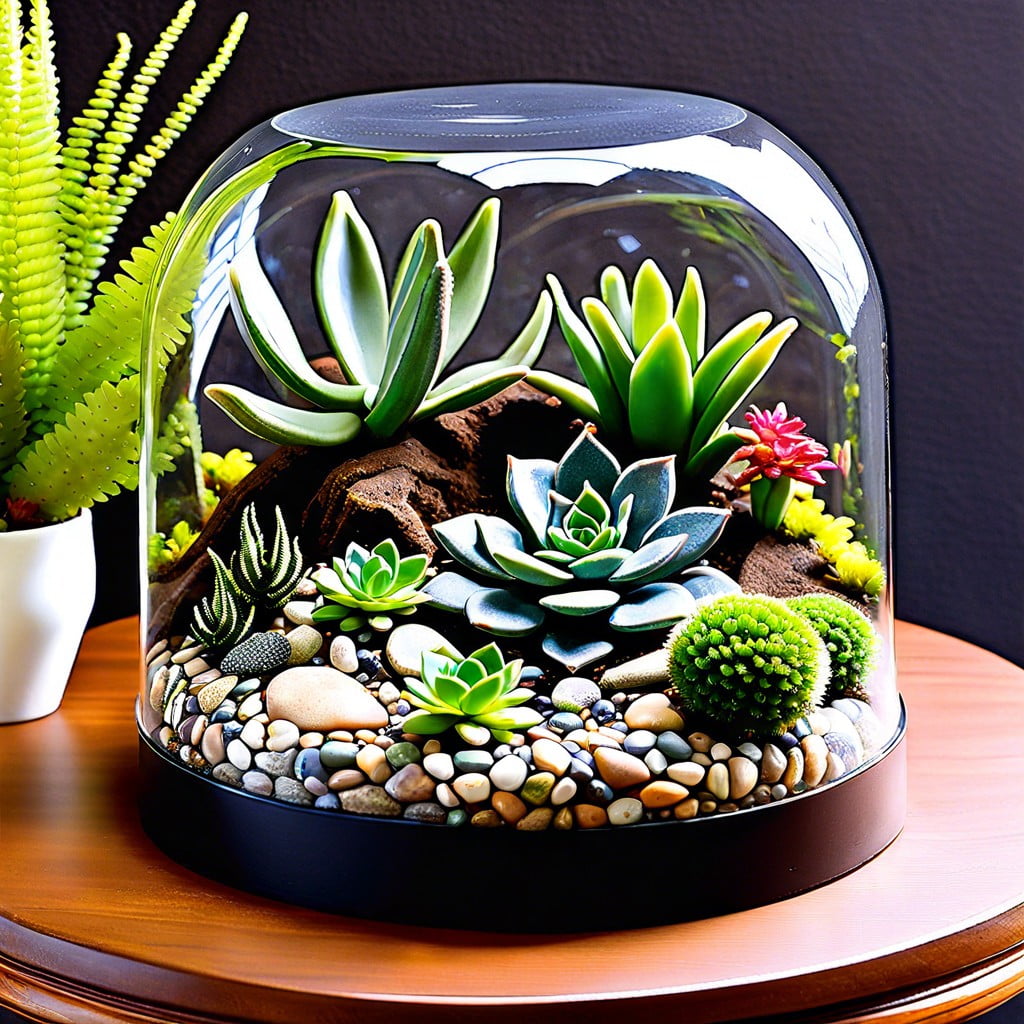 handcrafted terrariums with drought tolerant plants