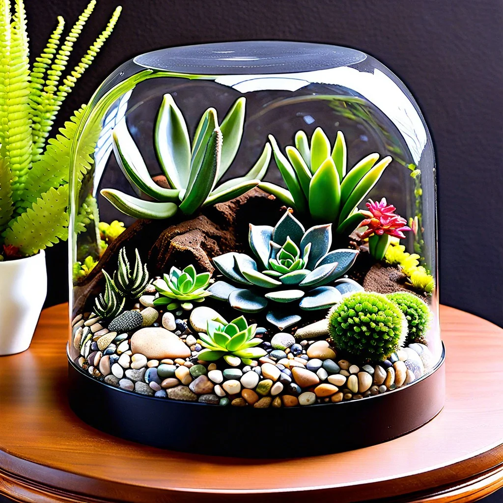 handcrafted terrariums with drought tolerant plants