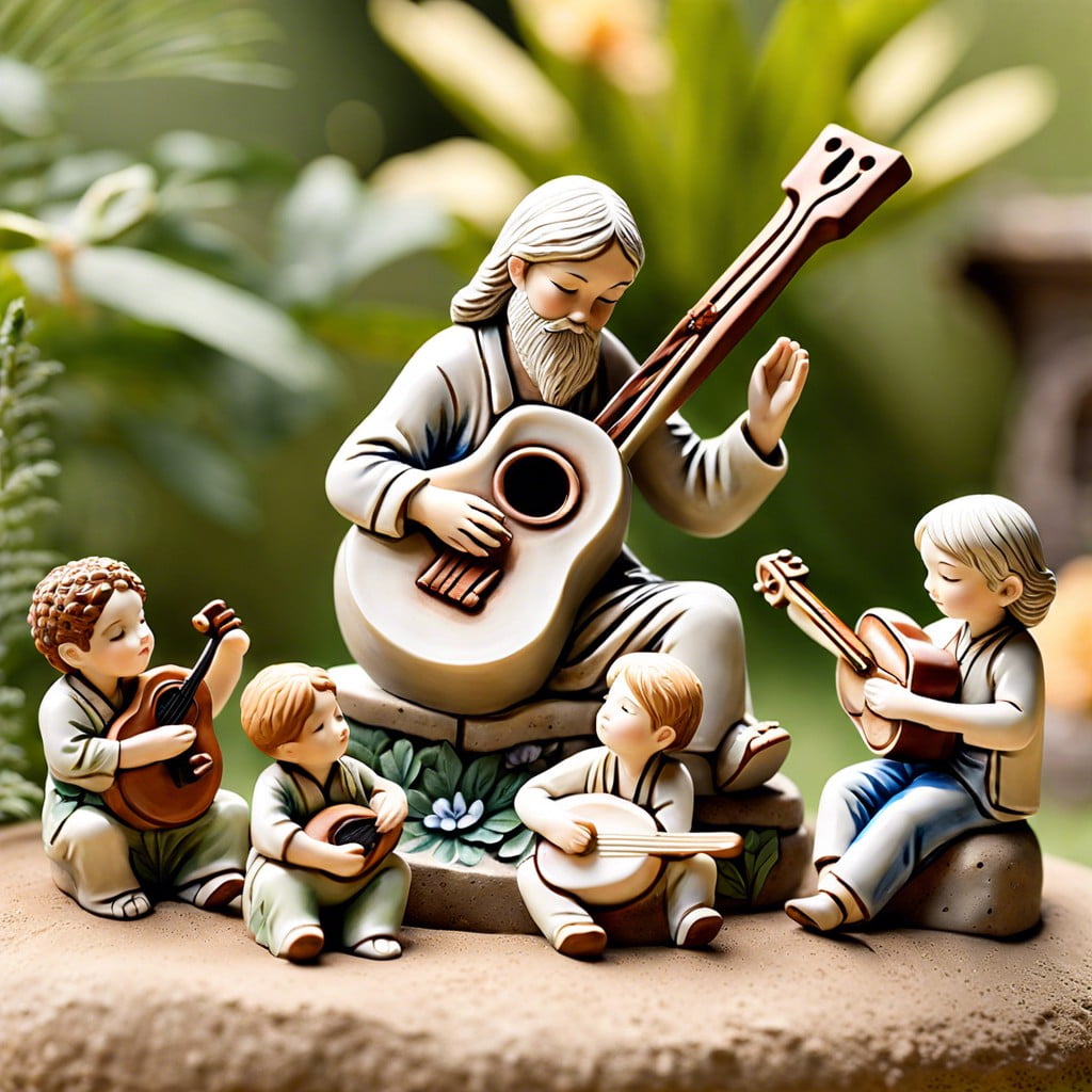 handmade ceramic figurines reflecting hobbies or interests