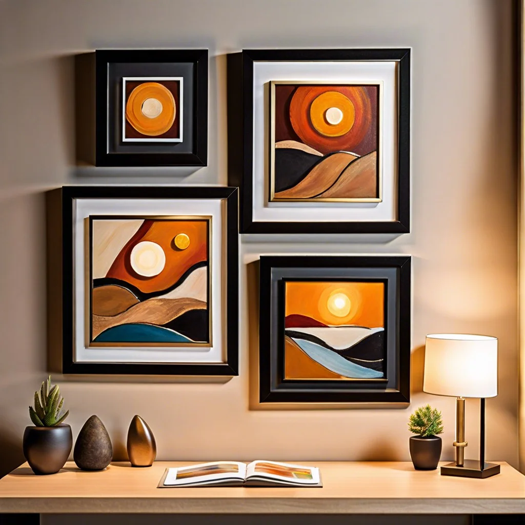 hang a miniature gallery of framed artwork