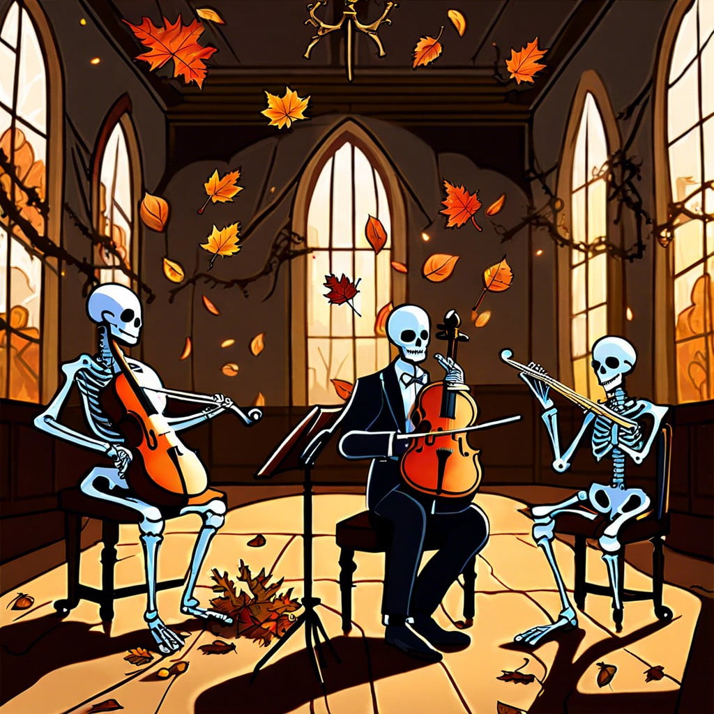 haunted orchestra with bone instrumentalists