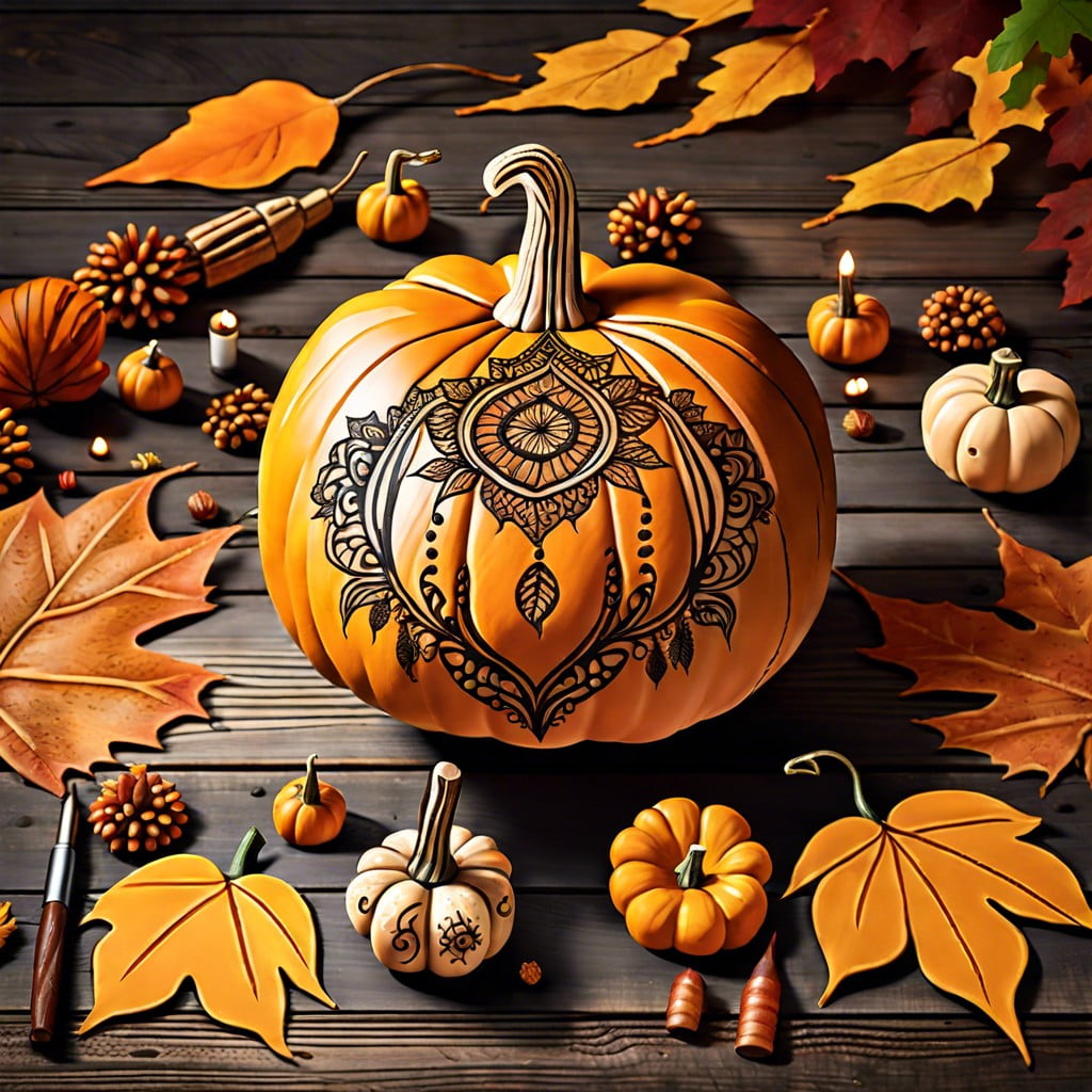 henna design pumpkin