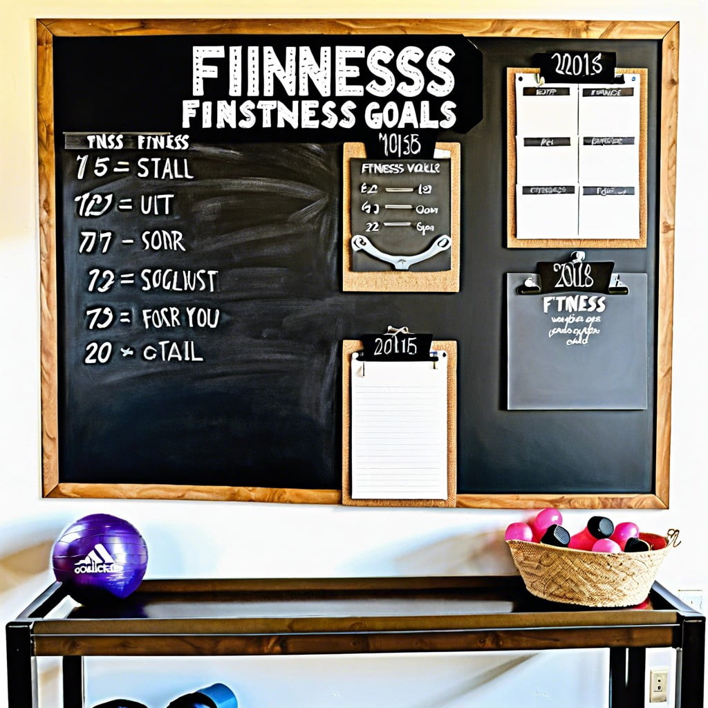 home gym motivation station chalk for workout progress cork for fitness goals