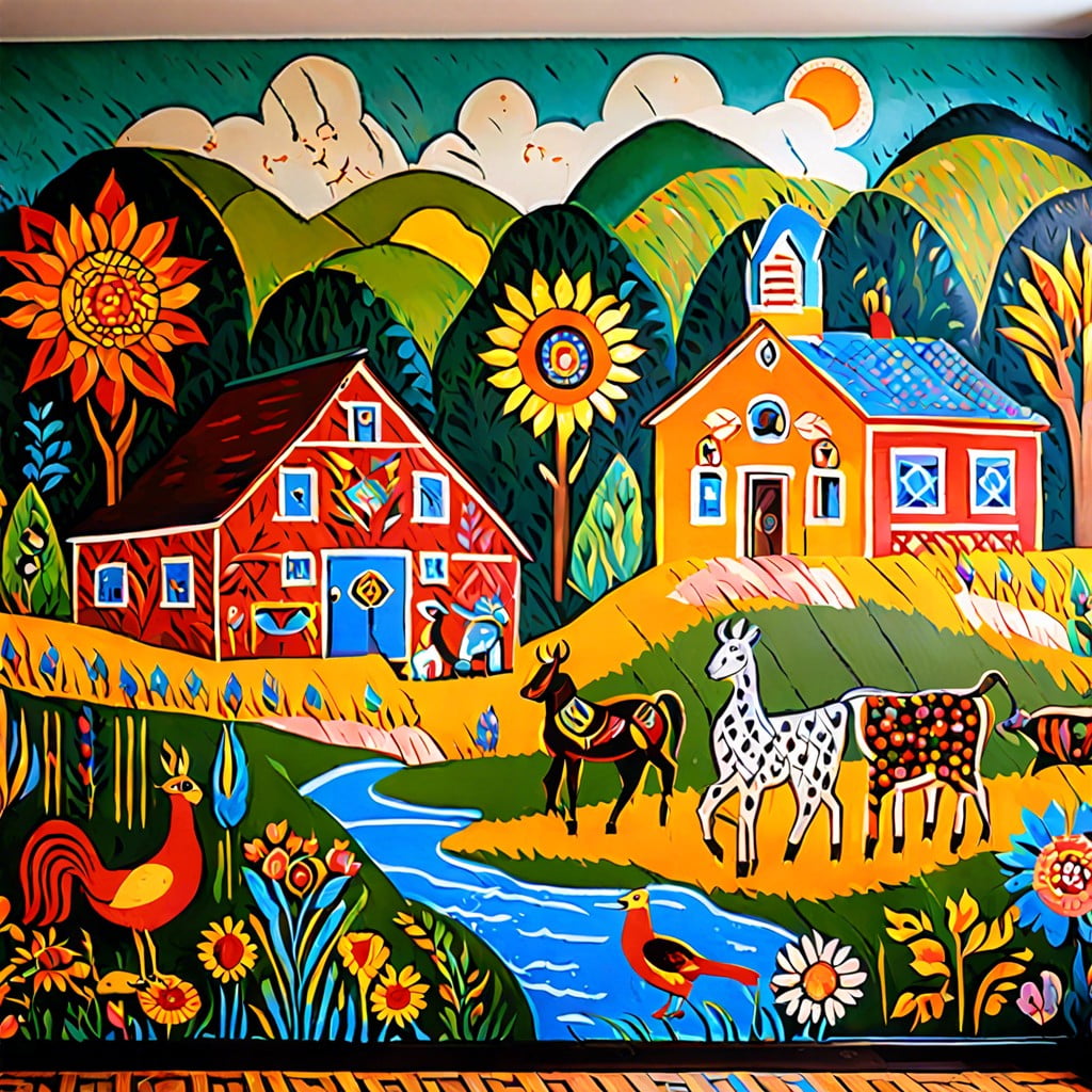 idea 16 folk art accent wall murals