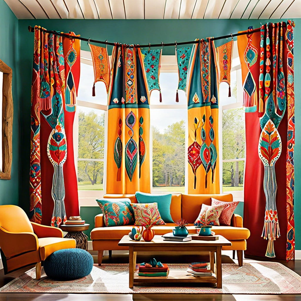 idea 23 diy folk art patterned curtains