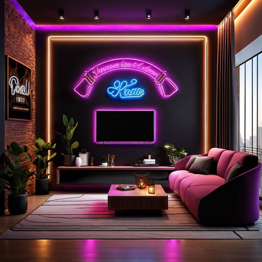 install a neon sign with a personalized message