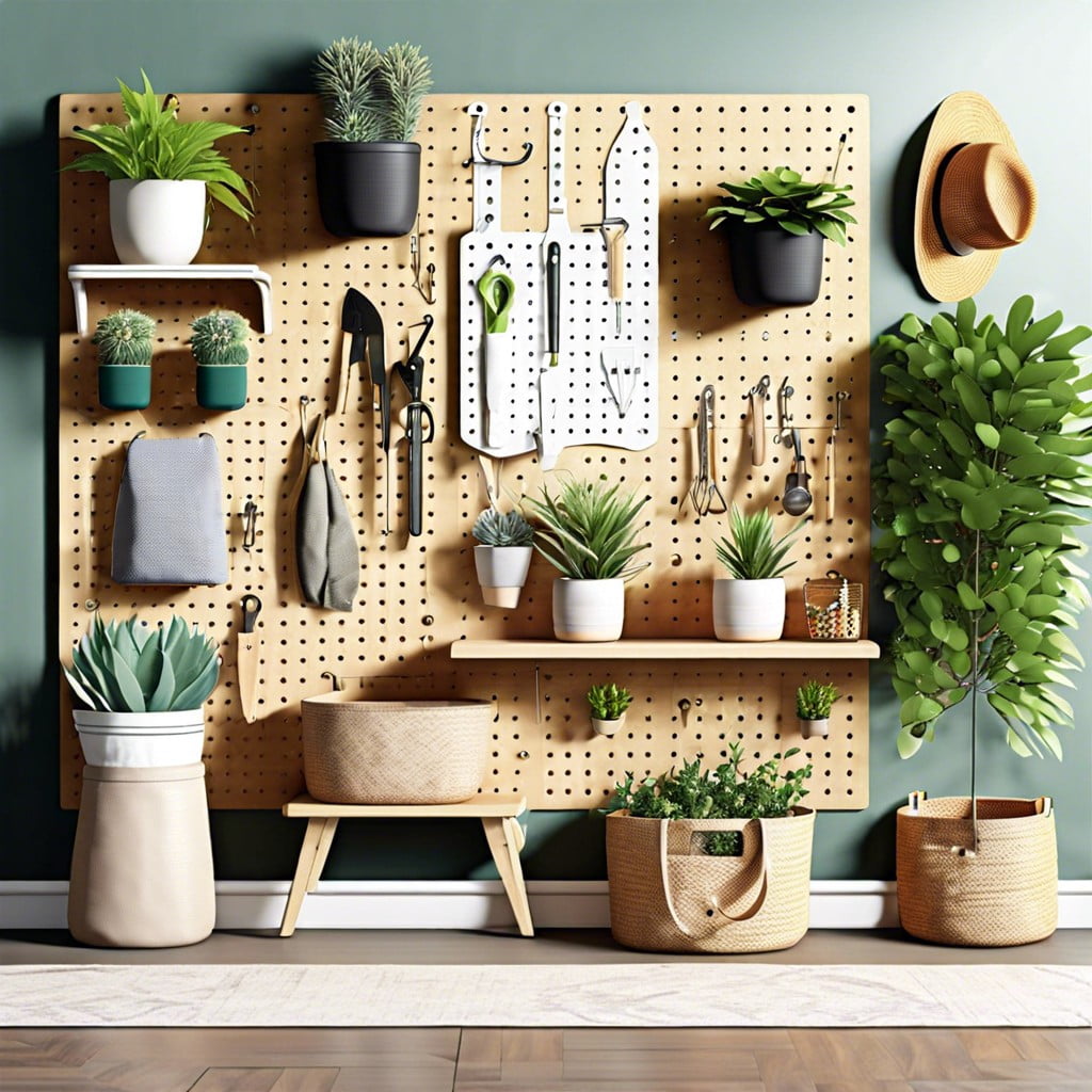 install a pegboard for customizable wall storage