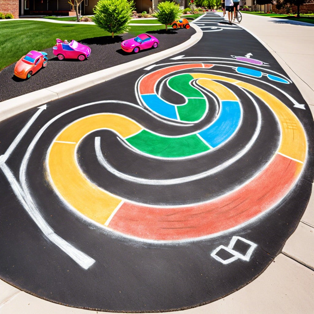 interactive chalk art racetrack