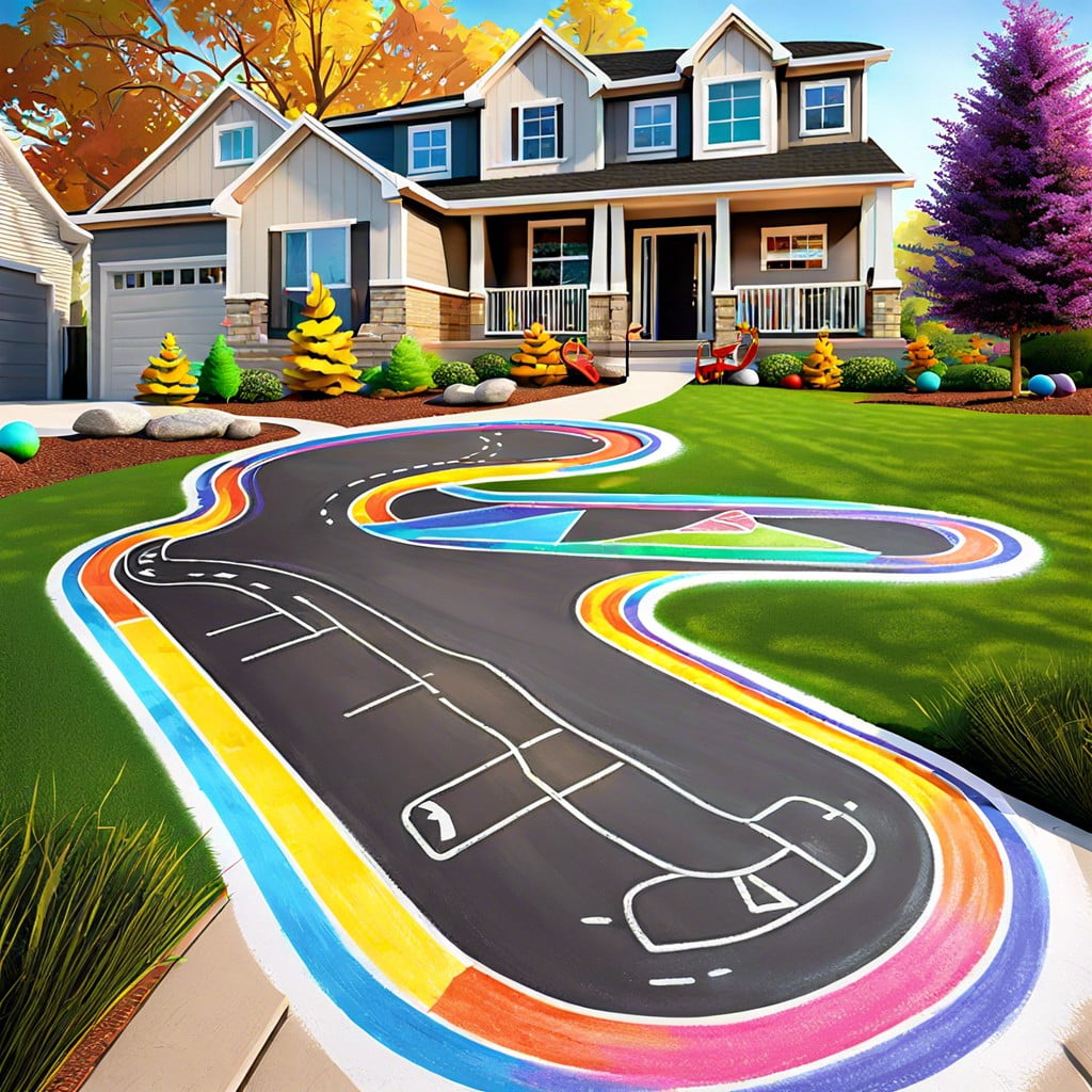 interactive chalk art racing track