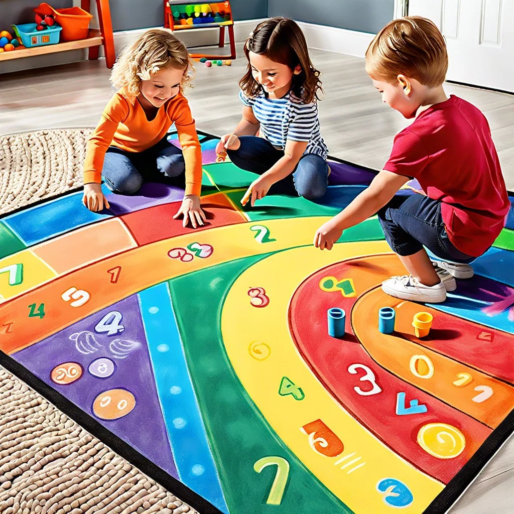 interactive rainbow chalk play mat