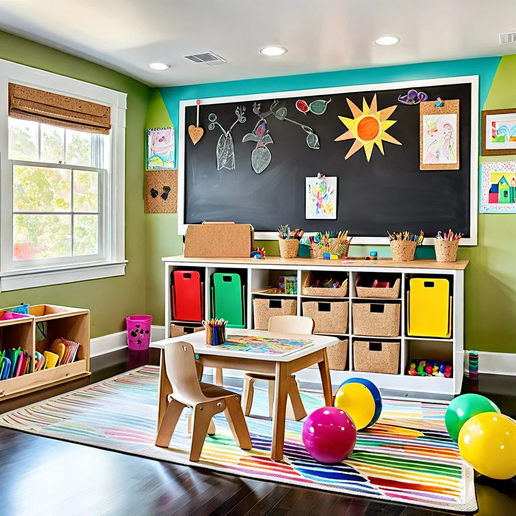 kids creative center chalkboard for drawing cork for art display